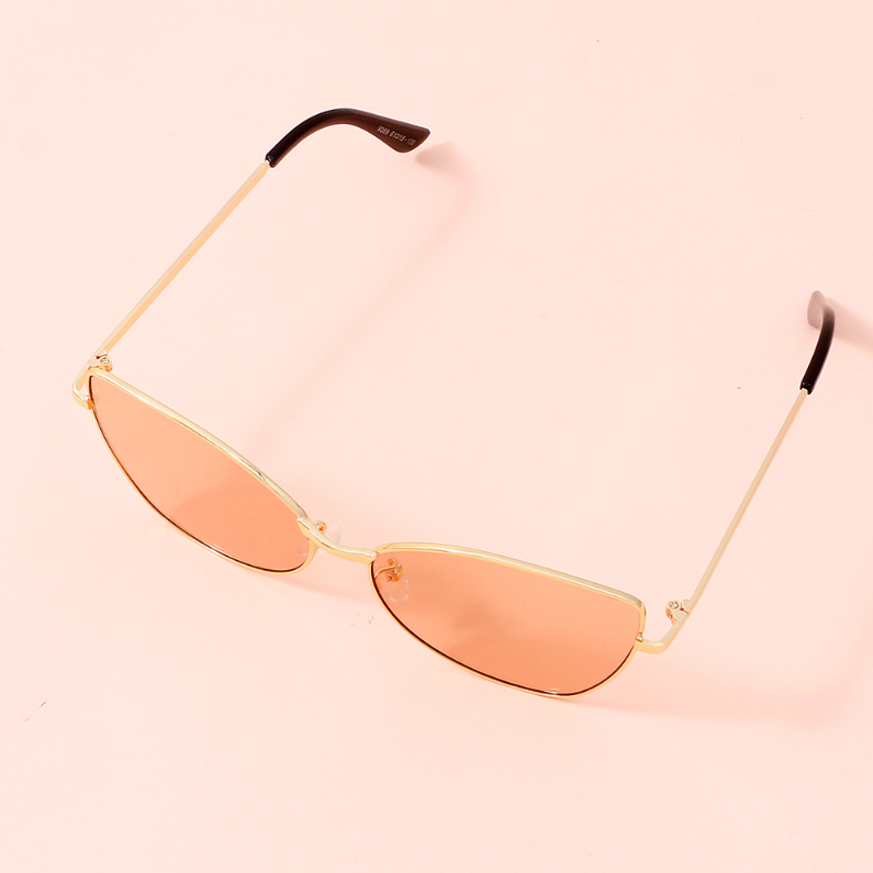 Vintage metal cat-eye sunglasses for adults (Gold frame powd