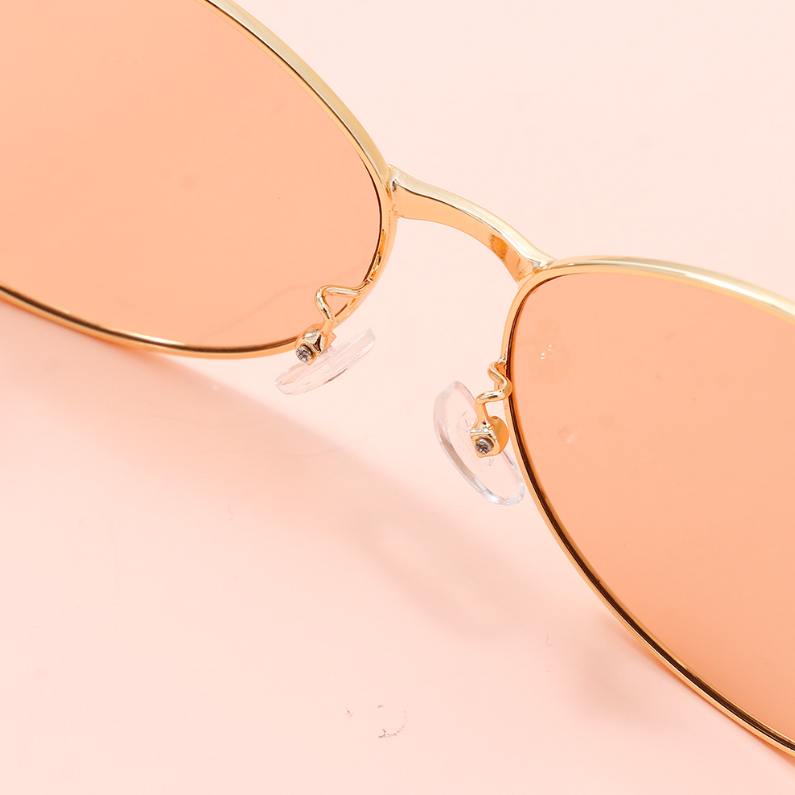 Vintage metal cat-eye sunglasses for adults (Gold frame powd