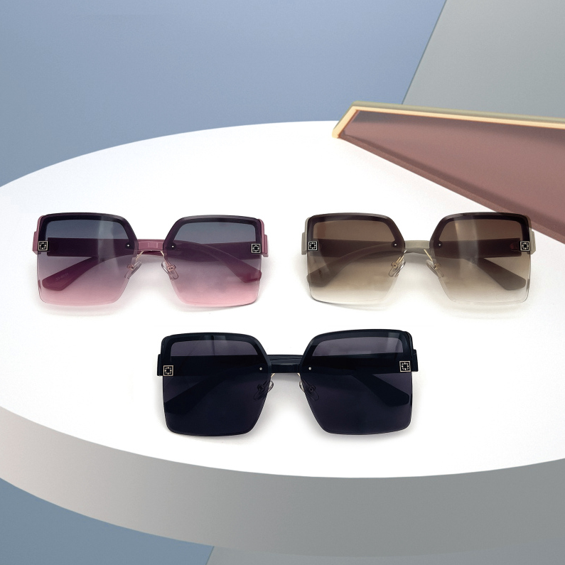 D Brand texture Large frame fashion Adult sunglasses (mixed