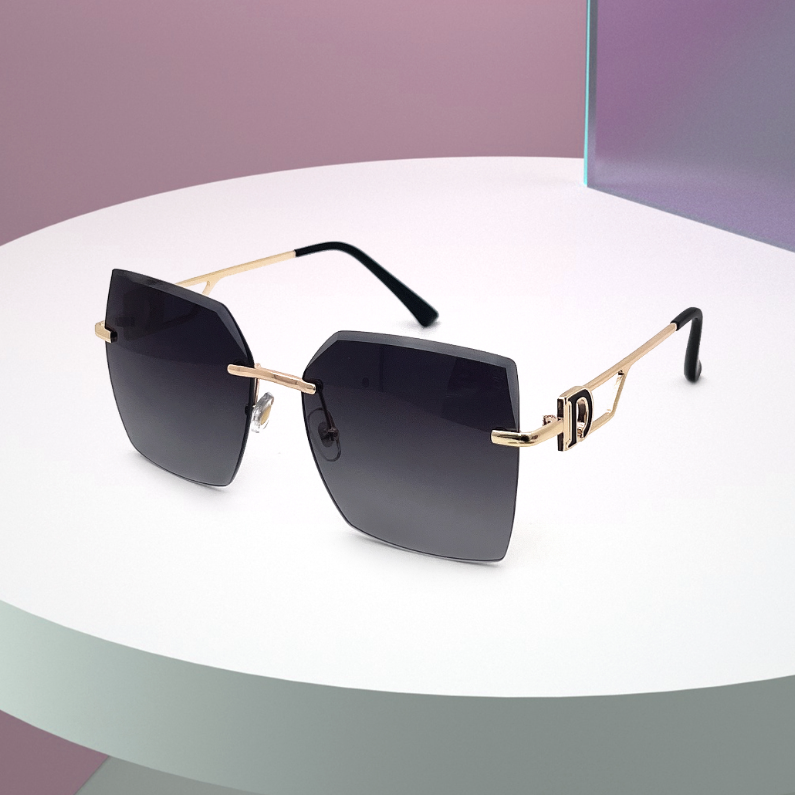 Crystal Cut frameless D-type Adult Sunglasses (Blend)