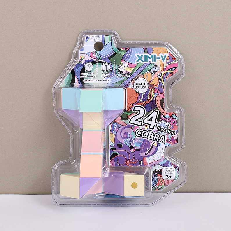Macaron Color 24 Blocks Magic Snake Cube