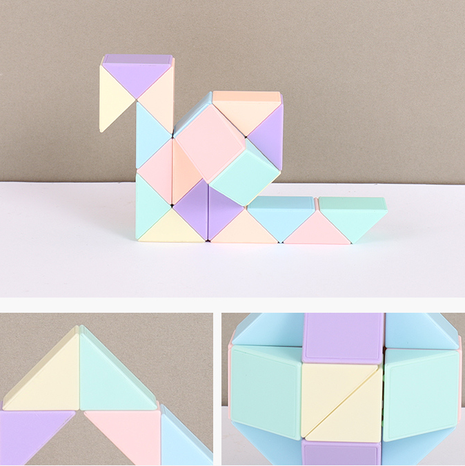 Macaron Color 24 Blocks Magic Snake Cube