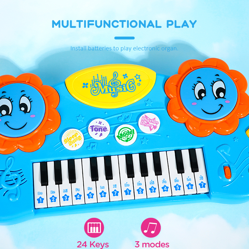 Sunflower Hand Drum Electronic Organ (Blue)