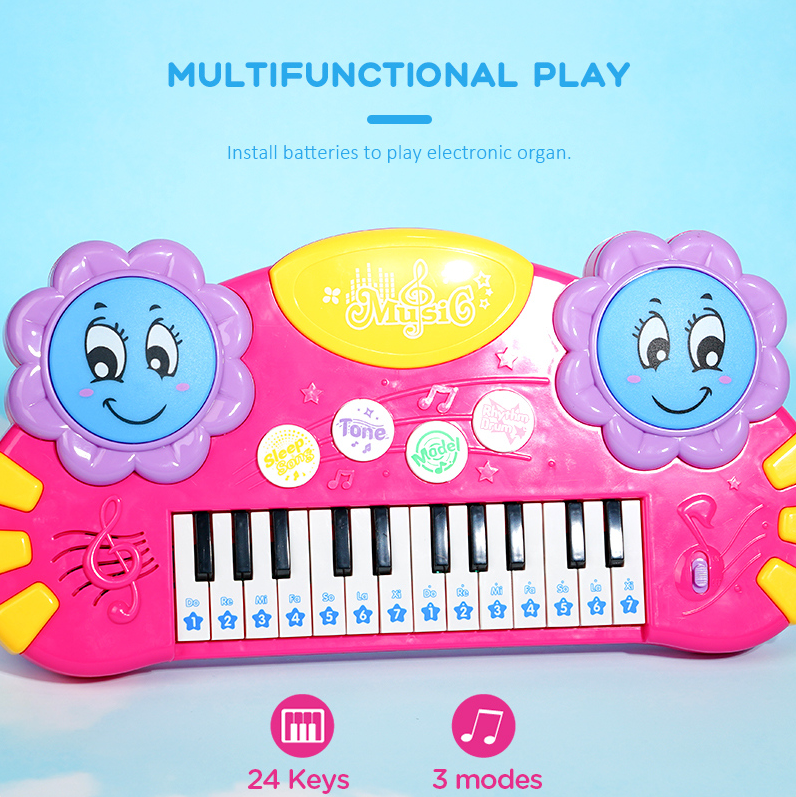 Sunflower Hand Drum Electronic Organ (Pink)