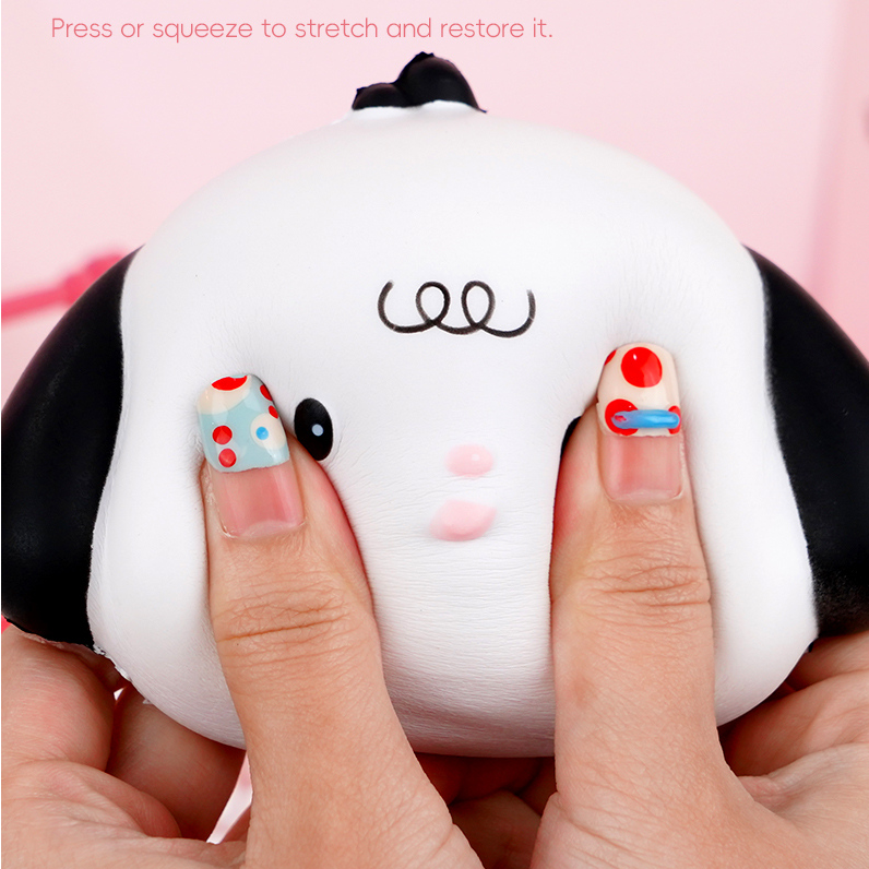 Cute Puppy PU Stress Relief Toy (Black)