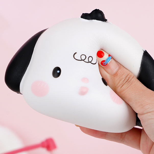 Cute Puppy PU Stress Relief Toy (Black)
