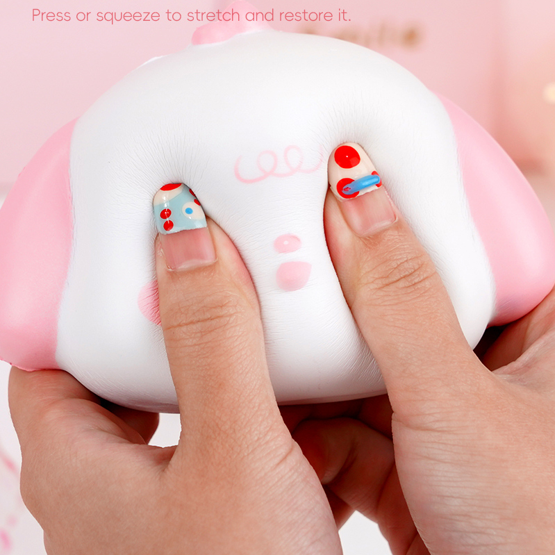 Cute Puppy PU Stress Relief Toy (Pink)