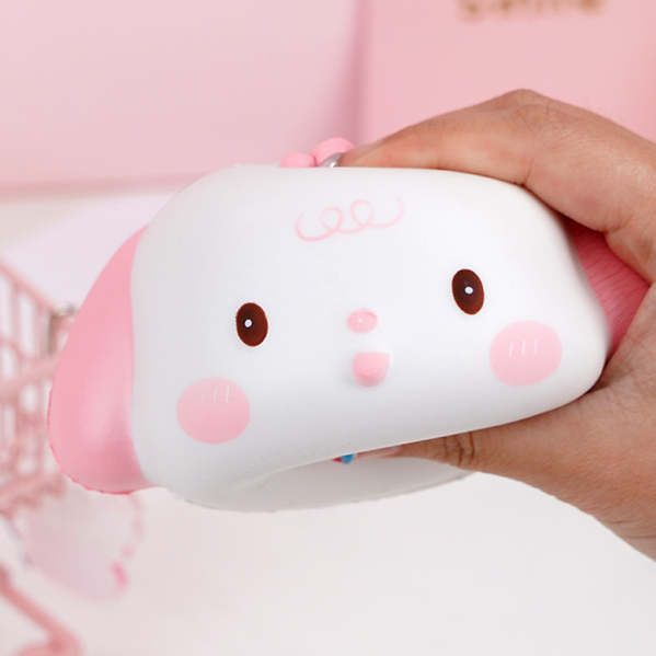Cute Puppy PU Stress Relief Toy (Pink)