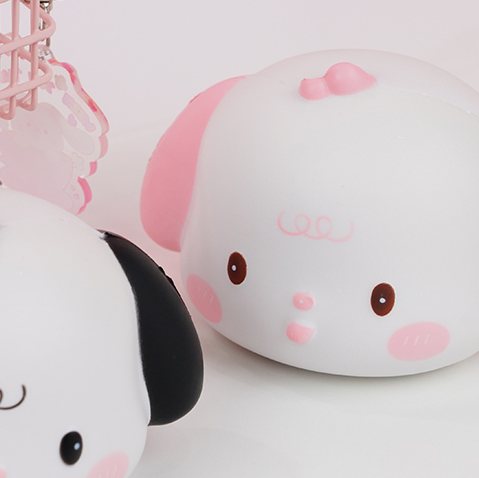 Cute Puppy PU Stress Relief Toy (Pink)