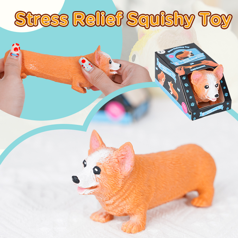 Corgi Stress Relief Squishy Toy (Yellow)