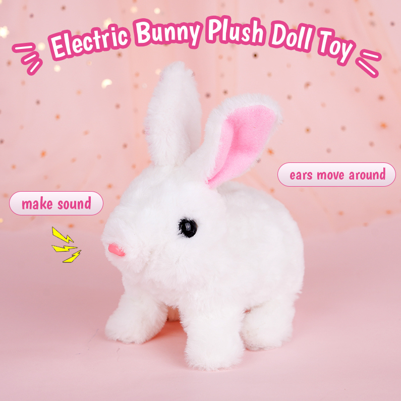 Electric Bunny Plush Doll Toy (White)