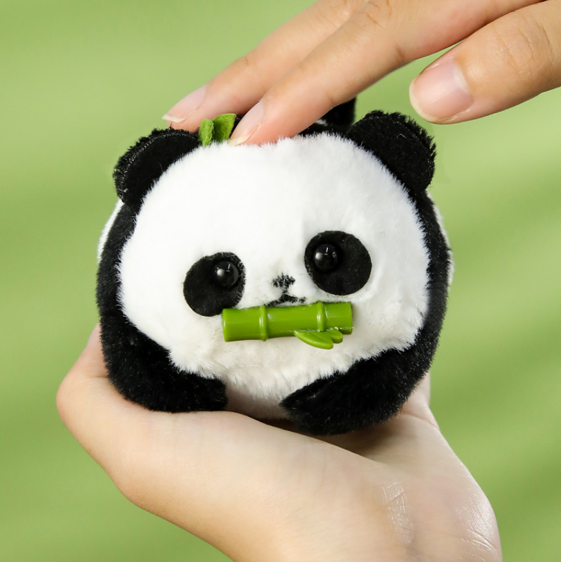 Tail Wagging Panda Plush Toy (Black-white)
