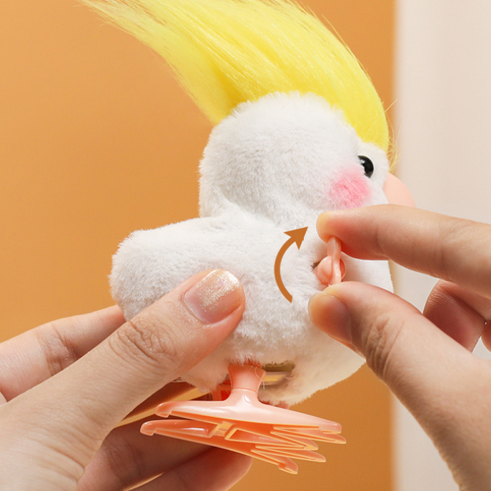 Jumping Parrot Plush Toy (Yellow)