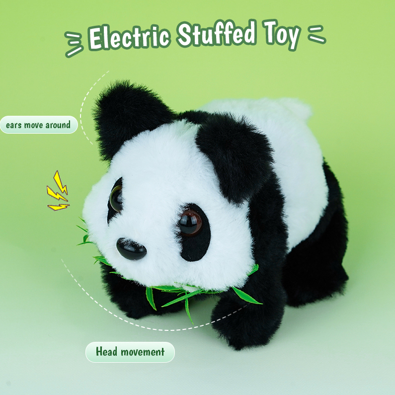 Electric Stuffed Panda Toy (Black and White)