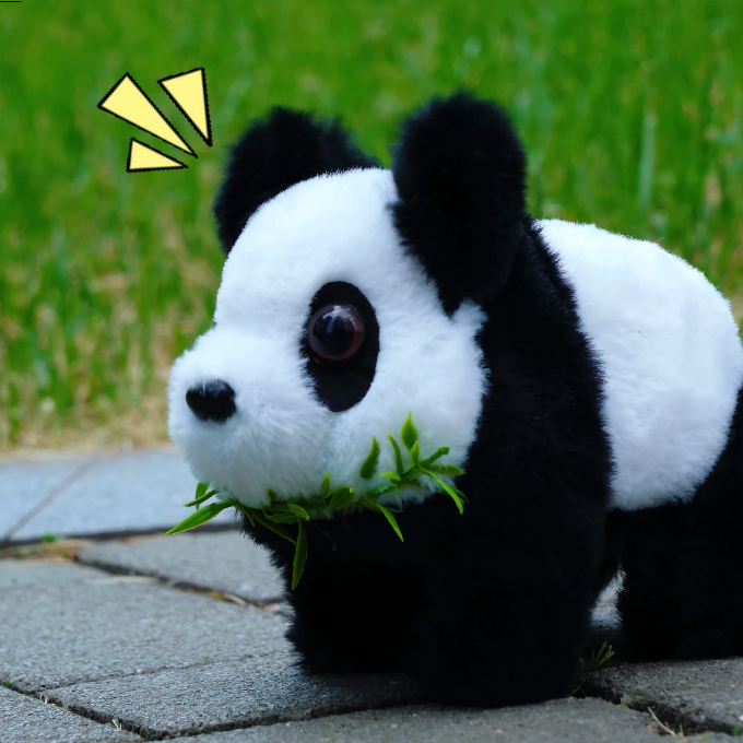 Electric Stuffed Panda Toy (Black and White)