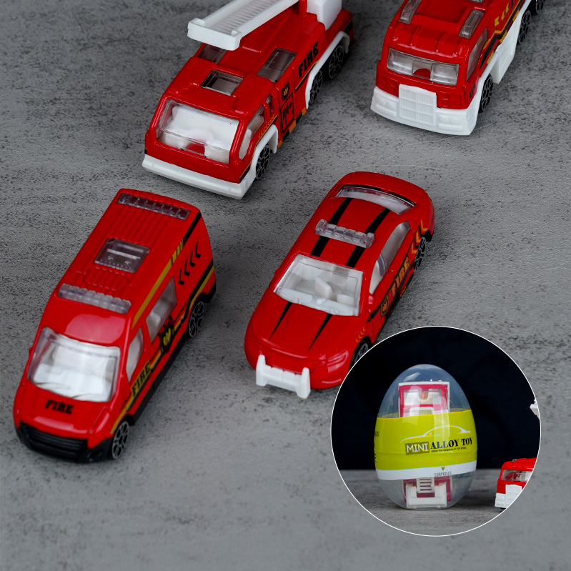 Clear Egg with Inertia Alloy Fire Fighting Truck Toy Inside