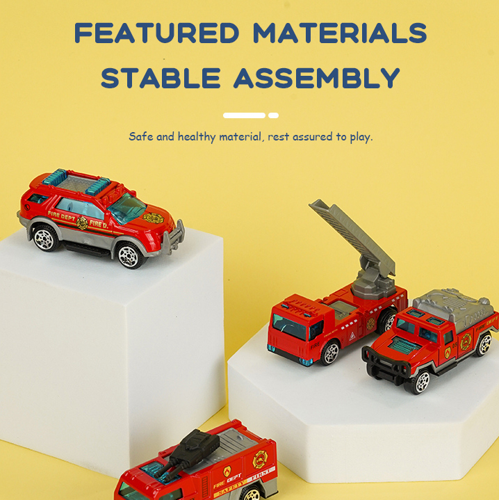Alloy Firefighter Trucks Toy Set 4 PCS (Red)