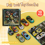 Metal Pull-back Toy Cars Set 10 PCS (Colorful)