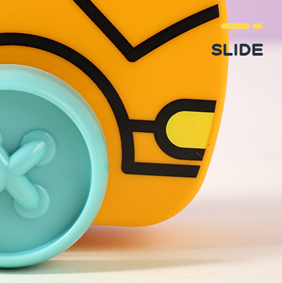Cute Yellow Hand Push Inertial Taxi Toy