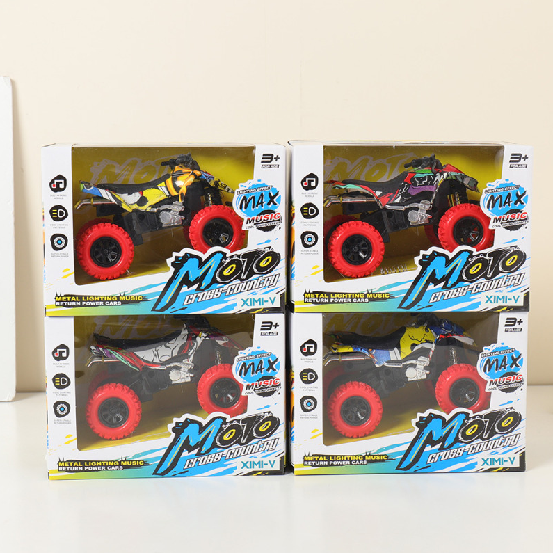 Graffiti Alloy Acousto-Optical Four-Wheel Motorcycle Toy