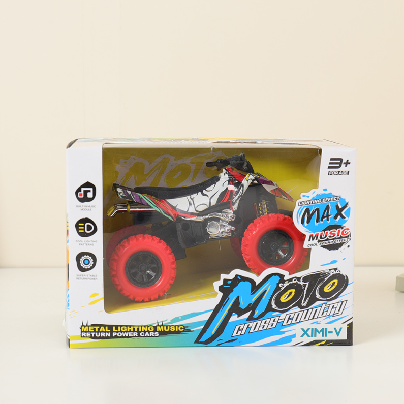 Graffiti Alloy Acousto-Optical Four-Wheel Motorcycle Toy