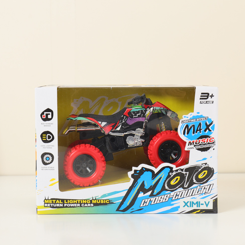 Graffiti Alloy Acousto-Optical Four-Wheel Motorcycle Toy
