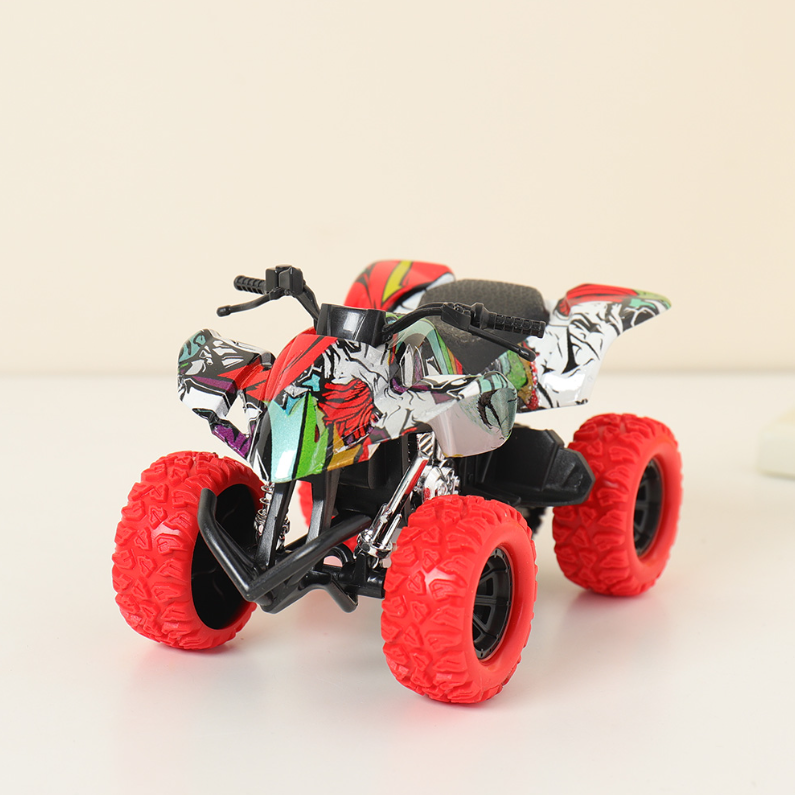 Graffiti Alloy Acousto-Optical Four-Wheel Motorcycle Toy