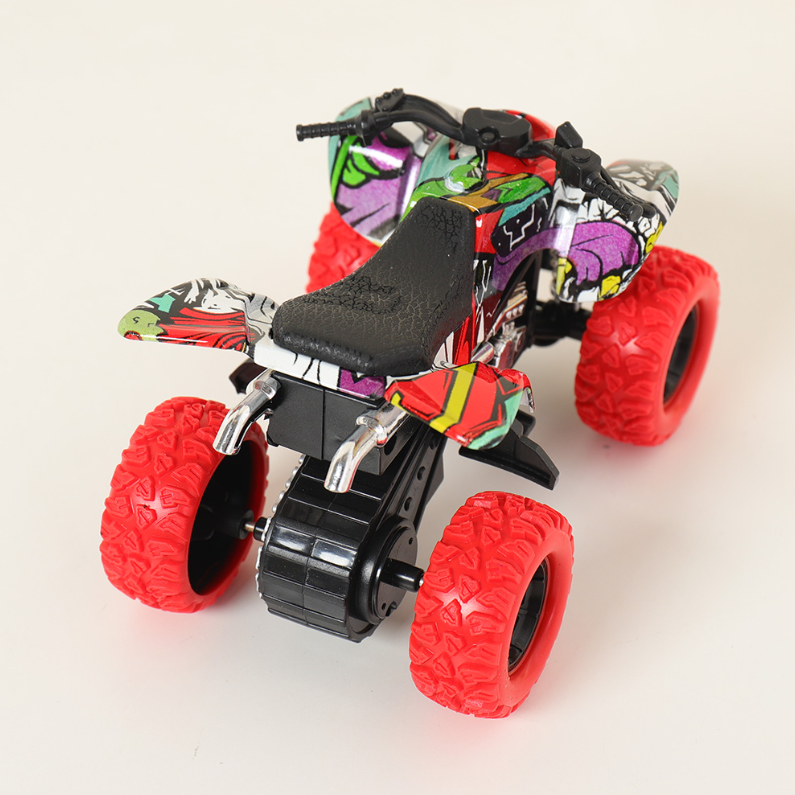 Graffiti Alloy Acousto-Optical Four-Wheel Motorcycle Toy