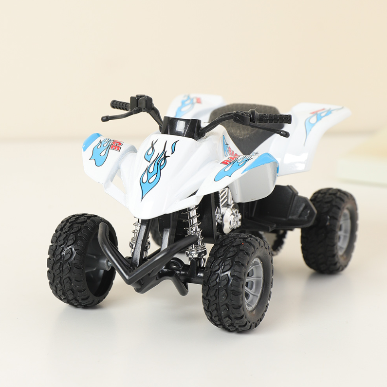 Solid Color Alloy Acousto-Optical Four-Wheel Motorcycle Toy