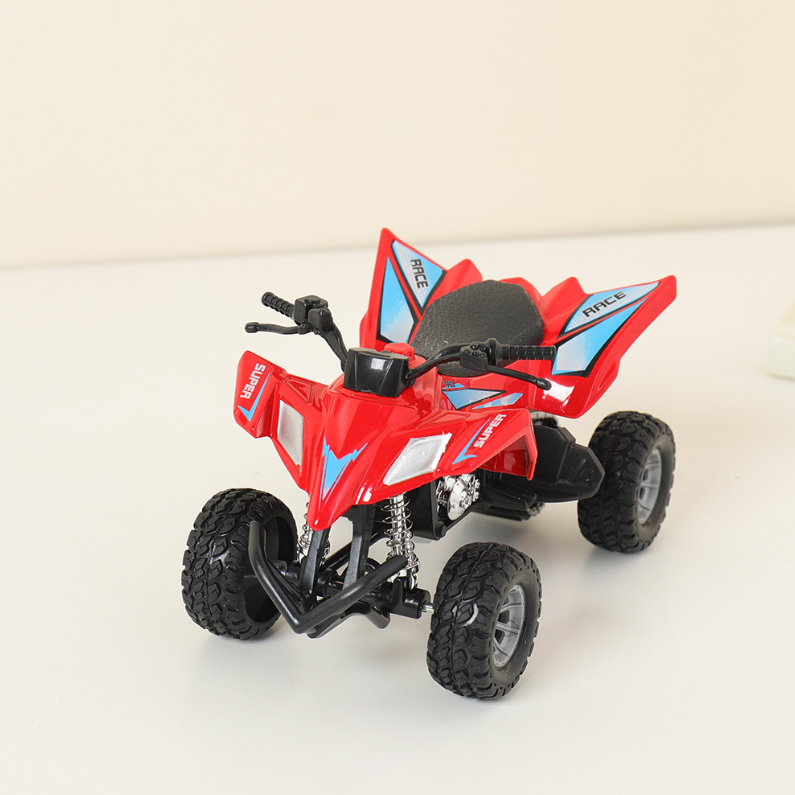 Solid Color Alloy Acousto-Optical Four-Wheel Motorcycle Toy