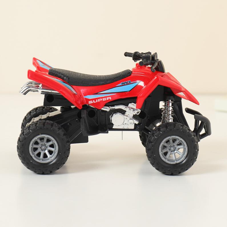 Solid Color Alloy Acousto-Optical Four-Wheel Motorcycle Toy