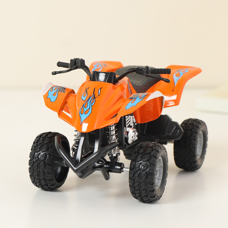 Solid Color Alloy Acousto-Optical Four-Wheel Motorcycle Toy