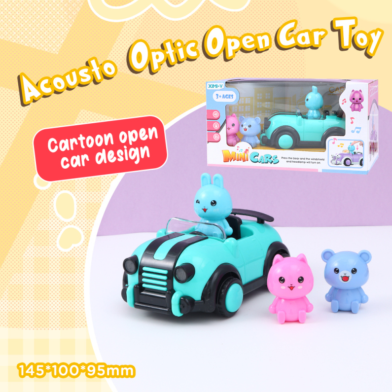 Lovely Bear Acousto-Optic Open Car Toy (Electric)