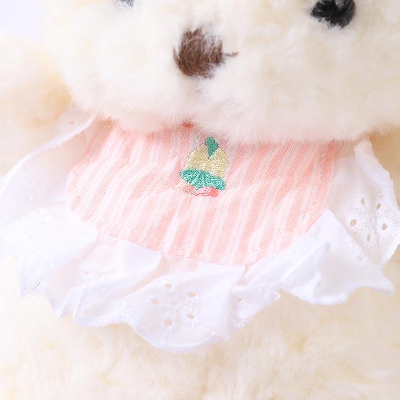 Bib Bear -30cm pink bib White Bear