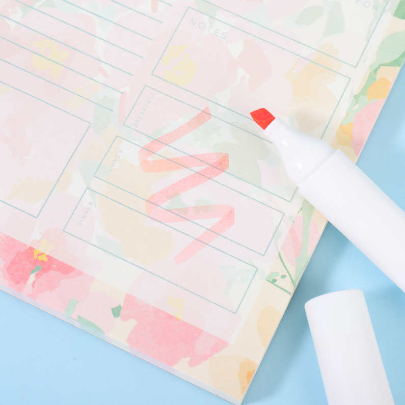 Flower Language Daily Planner Notepad A5
