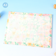 Flower Language Monthly Planner Notepad A3