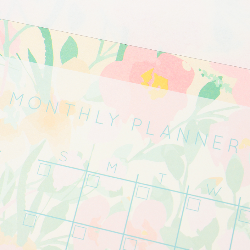 Flower Language Monthly Planner Notepad A3