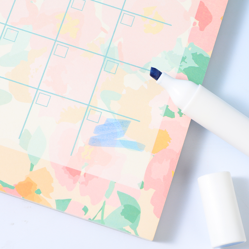 Flower Language Monthly Planner Notepad A3