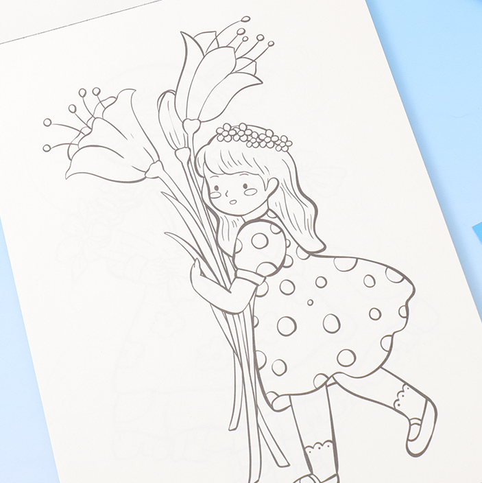 Flower Story Series Single-sided Coloring Book A4/24Sheets