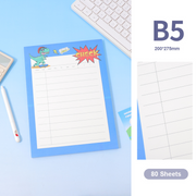 Street T-Rex Colorful Planner Notebook B5 80 Sheets (Blue)