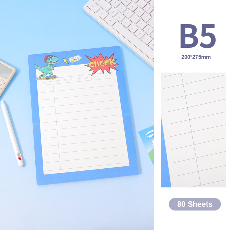 Street T-Rex Colorful Planner Notebook B5 80 Sheets (Blue)