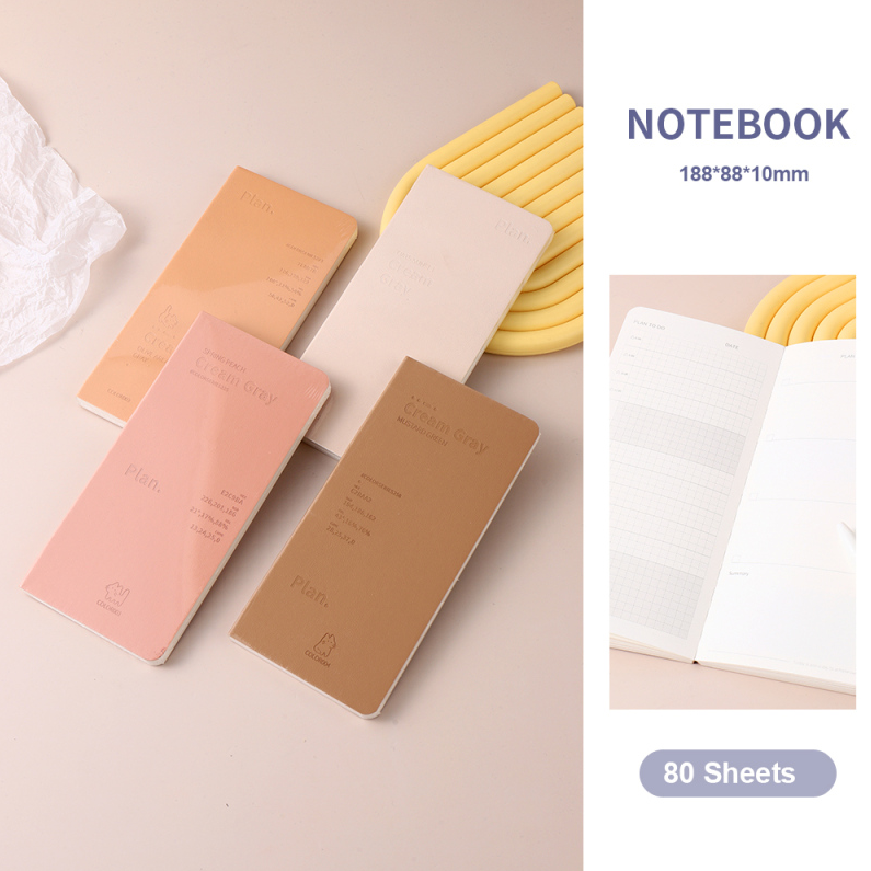 Cream Mood PU Embossed Planner Notebook 80 Sheets
