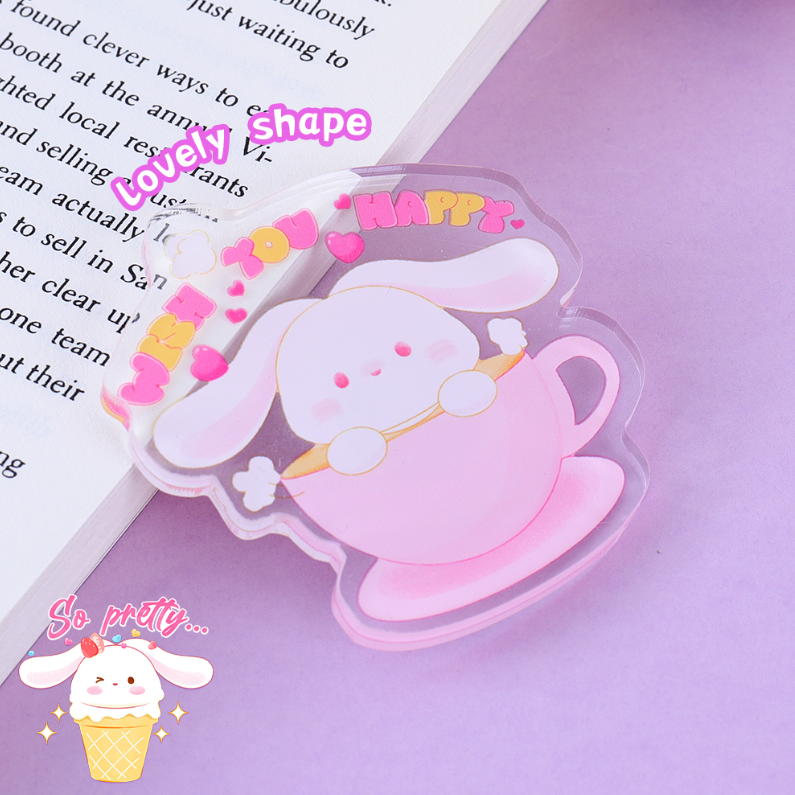 Dessert Series Teacup Bunny Acrylic Fridge Magnet