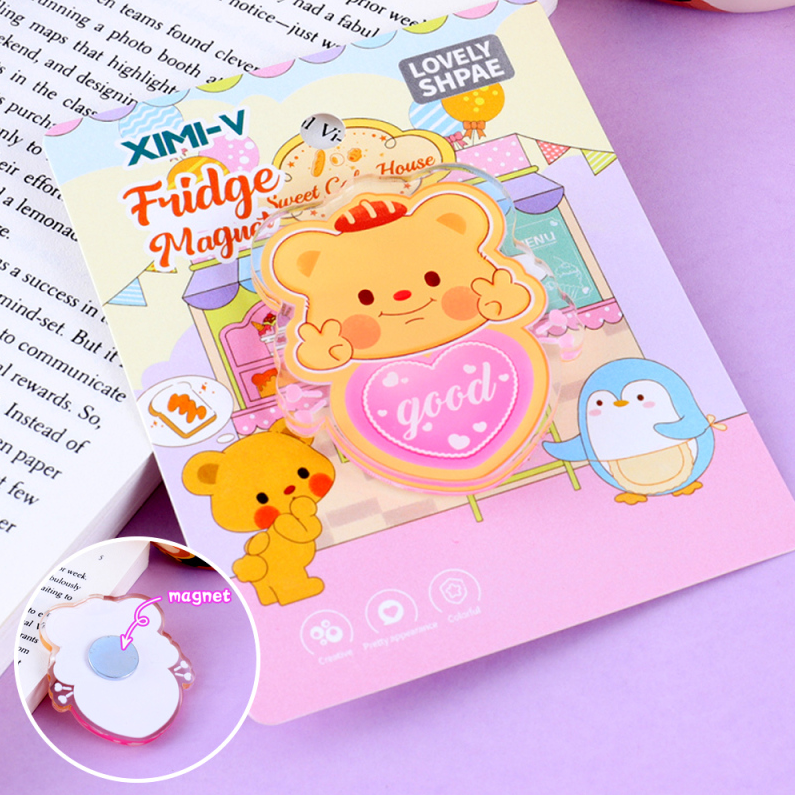 Dessert series Love Bear acrylic refrigerator sticker