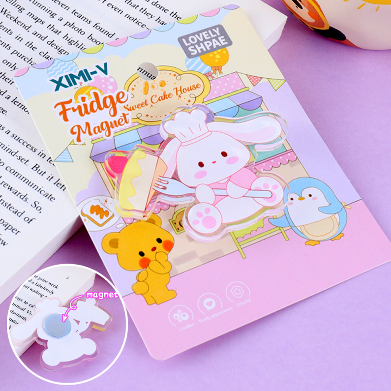Cute bunny Hook fridge magnets for dessert