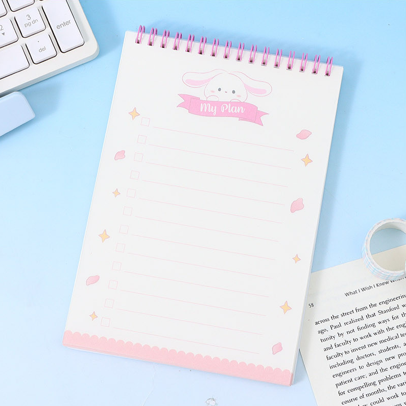 Romantic Flower Series NANA and Tulip Colorful Page Planner Spiral Notebook 50 Sheets