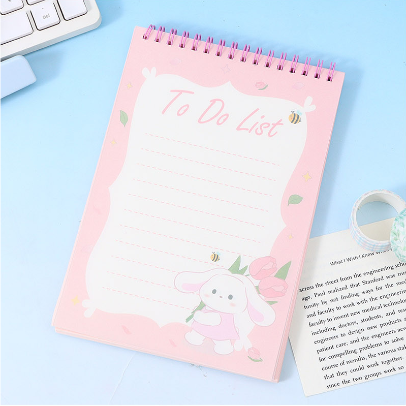 Romantic Flower Series NANA's Plan Colorful Page Spiral Notebook 50 Sheets