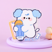 SIX dog acrylic pen holder
