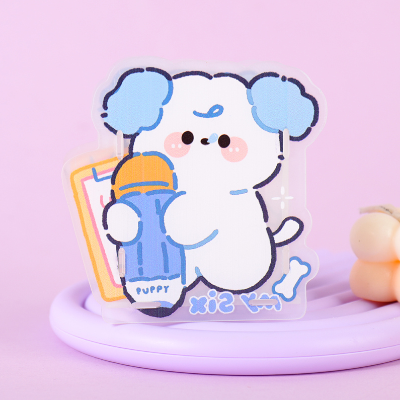 SIX dog acrylic pen holder