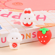 Strawberry sweet rabbit share eraser 3 sets